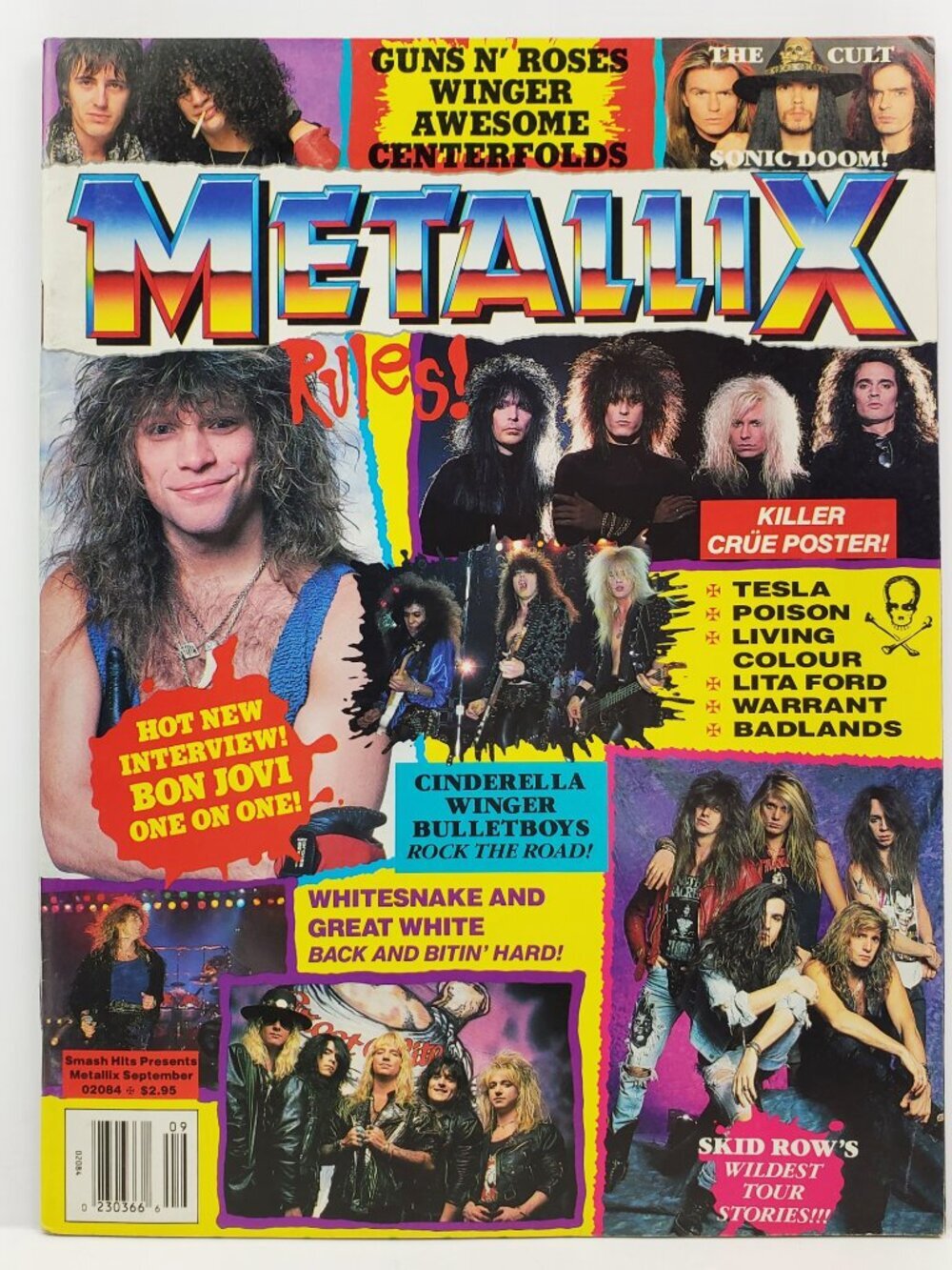 Metallix Magazine 1989 Metal Black Sabbath Skid Row Helloween Poison w/ Posters